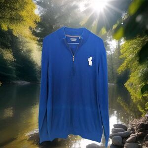 Ashworth Golf Pullover Sweater Mens Sz XL 1/4 Zip Long Sleeve Pima Cotton